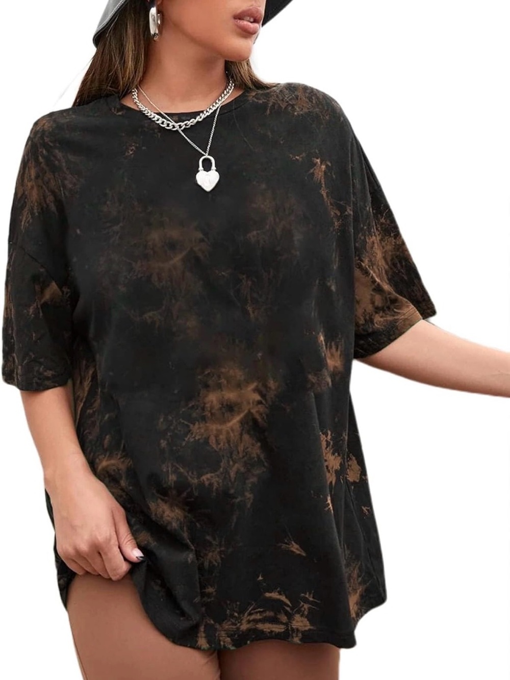 Mido Black and Orange Tie-Dye Short Sleeve Tee